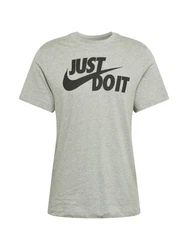Nike Sportswear T-Shirt 'Swoosh' graumeliert/schwarz