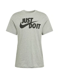 T-Shirt 'Swoosh' graumeliert / schwarz