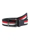 TOMMY HILFIGER Gürtel ''''DENTON INTARSIA 3.5'''' rot / weiß / dunkelblau