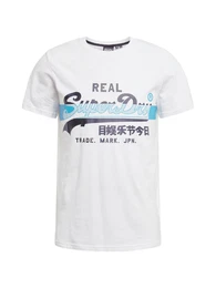 T-Shirt weiß / himmelblau / marine