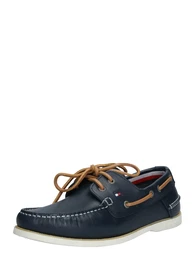 Mokassin weiß / navy / hellrot