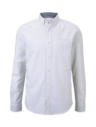 TOM TAILOR Hemd hellbraun / weiß / navy