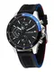 TOMMY HILFIGER Uhr schwarz / blau / rot / silber