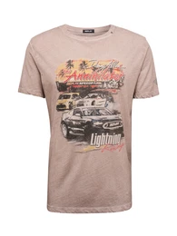 T-Shirt grün / hellbeige