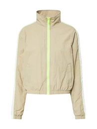 Urban Classics Přechodná bunda béžová / svítivě zelená / bílá