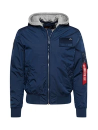 Jacke navy / graumeliert / feuerrot