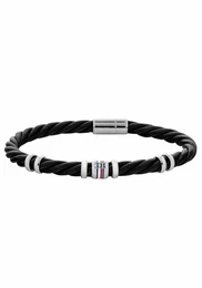 TOMMY HILFIGER Armband weiß / schwarz