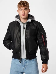 ALPHA INDUSTRIES Jacke MA-1 hellgrau/schwarz