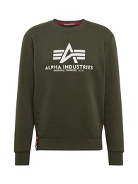 Sweatshirt oliv / rot / wei