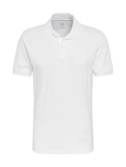 GAP Poloshirt 'V-SOLID PIQUE POLO' weiß