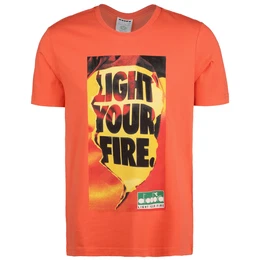 T-Shirt ''''Light your fire'''' orange / gelb / schwarz