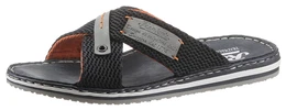 Pantolette navy / hellgrau / orange