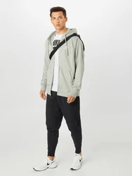 Nike Sportswear Sweatjacke 'Club' hellgrau/weiß