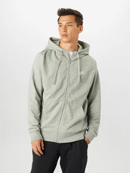 Nike Sportswear Sweatjacke 'Club' hellgrau/weiß