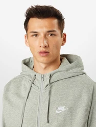 Nike Sportswear Sweatjacke 'Club' hellgrau/weiß