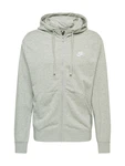 Nike Sportswear Sweatjacke 'Club' hellgrau/weiß