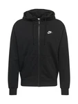 Nike Sportswear Sweatjacke 'Club' schwarz/weiß
