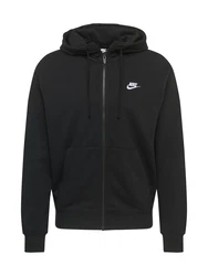 Nike Sportswear Sweatjacke 'Club' schwarz/weiß