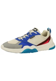 Sneaker blau / taubenblau / beige / rot