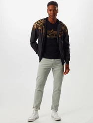 Alpha Industries Basic Foil Print T-Shirt goldgelb/schwarz