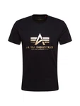 Alpha Industries Basic Foil Print T-Shirt goldgelb/schwarz