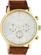 OOZOO Analoguhr silber / cognac / gold