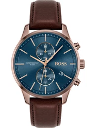 Casual Uhr dunkelbraun / enzian / gold