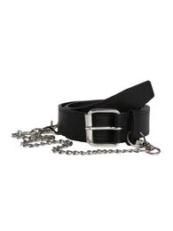 Ledergürtel ''''Black belt with chain detail'''' schwarz