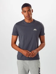 ALPHA INDUSTRIES T-Shirt dunkelgrau/wei
