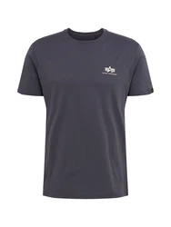 ALPHA INDUSTRIES T-Shirt dunkelgrau/wei