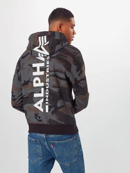 ALPHA INDUSTRIES Sweatshirt taubenblau/braun/anthrazit/wei