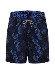 Badeshorts ''''JJIARUBA JJSWIMSHORTS AKM DB WB FLOWER'''' dunkelblau / schwarz
