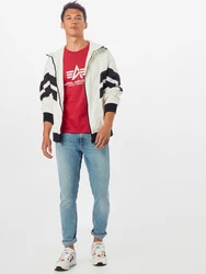 ALPHA INDUSTRIES T-Shirt rot/weiß