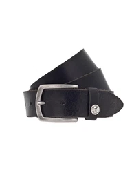 Ledergürtel ''''3,5cm'''' silber / schwarz