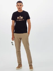 Alpha Industries Basic Foil Print T-Shirt gold/schwarz