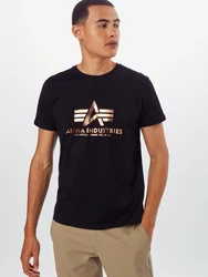 Alpha Industries Basic Foil Print T-Shirt gold/schwarz