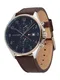 TOMMY HILFIGER Uhr blau / braun / silber