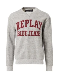 Sweatshirt graumeliert / rubinrot