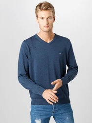 FYNCH-HATTON Pullover blaumeliert/wei