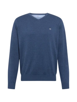 FYNCH-HATTON Pullover blaumeliert/wei