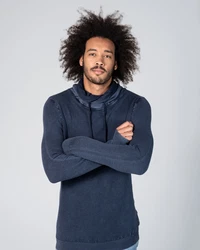 Key Largo Stehkragenpullover MST LECH navy