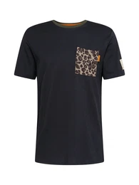 Shirt ''''Palmer'''' dunkelbraun / schwarz / brokat