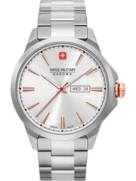 SWISS MILITARY HANOWA Analoguhr silber / rot