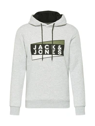 Sweatshirt ''''Anton'''' oliv / hellgrau / schwarz / weiß