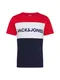 JACK & JONES Majica  marine / grenada / bela