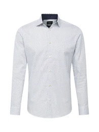 Hemd ''''Mark'''' weiß / navy / hellgrau