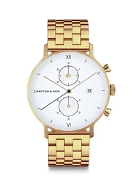 Uhr 'Chrono Gold Steel' gold / wei