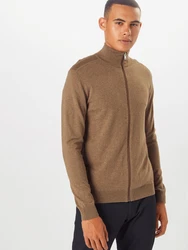 SELECTED HOMME Strickjacke 'Berg' braunmeliert