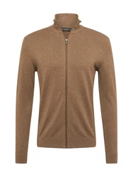 SELECTED HOMME Strickjacke 'Berg' braunmeliert