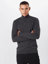 SELECTED HOMME Rundhalspullover Berg anthrazit